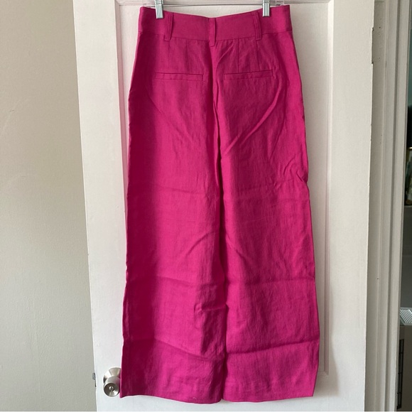 Boden Highbury Linen Pants in Rose Violet 8P 8 Petite Hot Pink Barbie - Picture 6 of 9